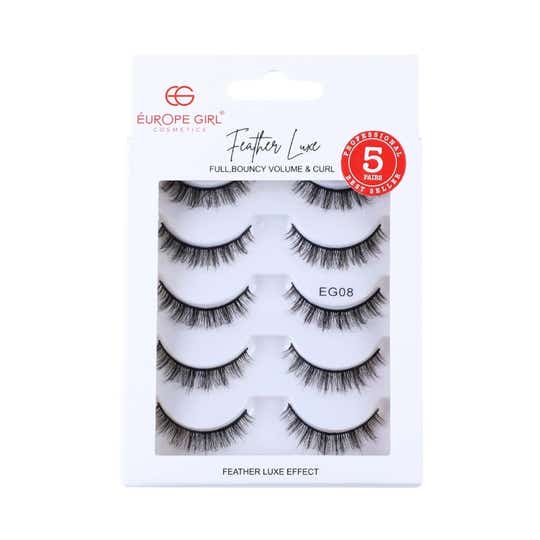 Europe Girl Feather Luxe Eyelash Set - Eg Lash-08 (5-Pair)