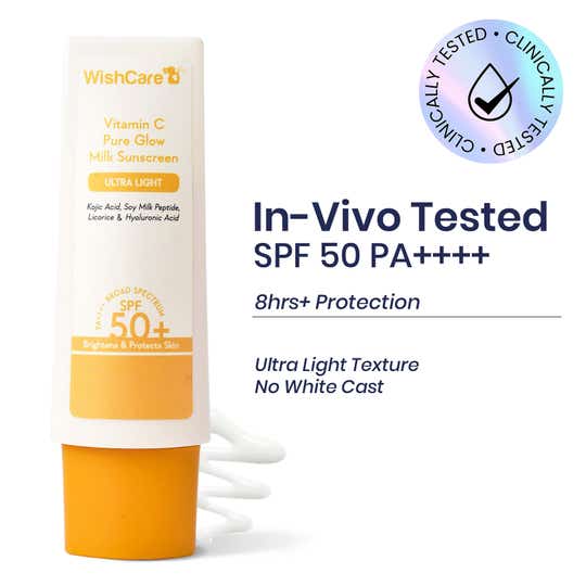 WishCare Vitamin C Pure Glow Face Sunscreen SPF 50 PA++++ (50 g)