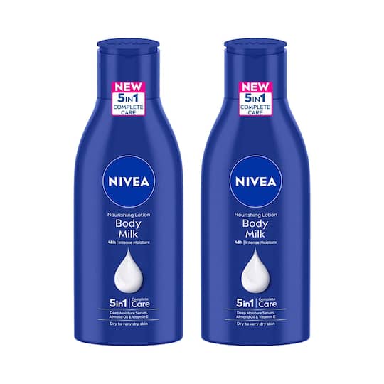 Nivea Body Milk Nourishing Lotion 5 In1 with Deep Moisture Serum (120 ml) (Pack Of 2) Combo