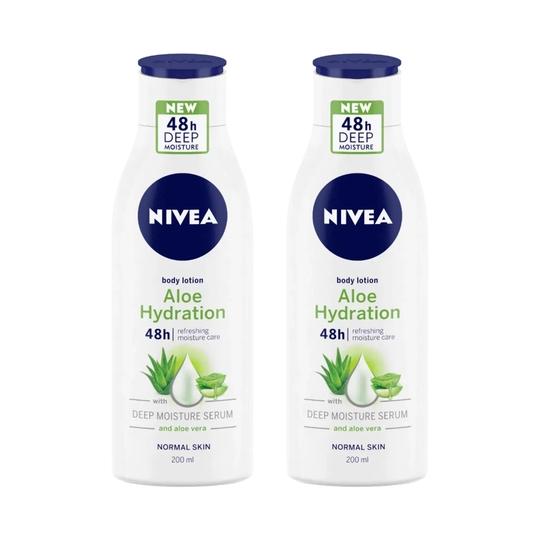 Nivea Refresh Aloe Body Cream (200 ml) (Pack Of 2) Combo