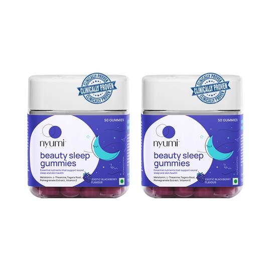 Nyumi Beauty Sleep, Non-Addictive Melatonin Gummies Combo - 100 Gummies