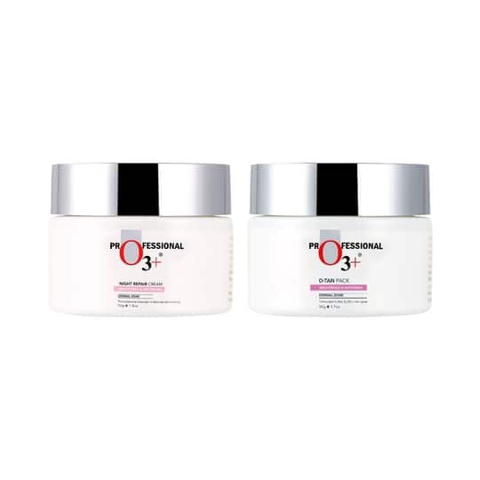 O3+ Brightening & Glow Boosting Dermal Zone D-Tan Pack (50g) & Dermal Zone Night Cream (50g) Combo