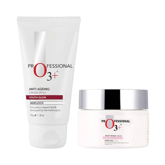 O3+ Dermal Zone Night Repair Cream - Whitening (50g) & Age Lock Anti Ageing Cream SPF 60 (50g) Combo