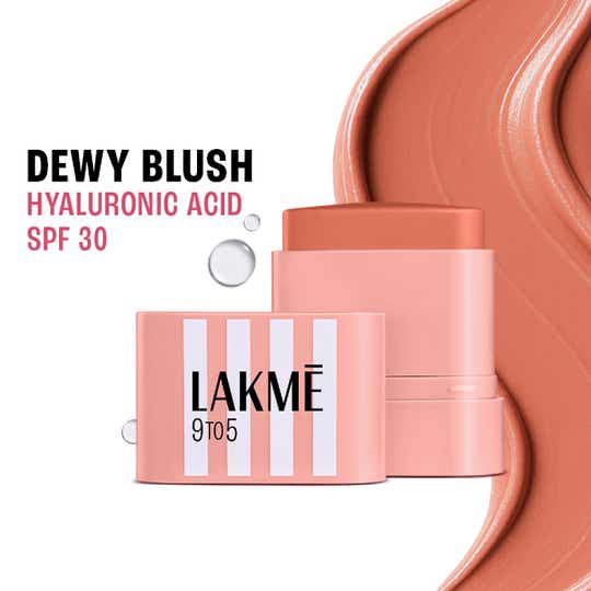 Lakme 9to5 Hya Beach Edit SPF Blush,Creamy Texture,Travelfriendly Dewy Finish -Weekend Flush (8.6 g)