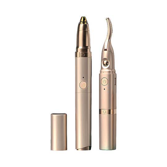 SEMINO Lash Styler 2 in 1 Eyelash Curler and Eyebrow Trimmer for Women - Golden
