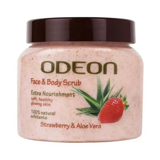 ODEON Strawberry & Aloe Vera Face and Body Scrub - (300ml)