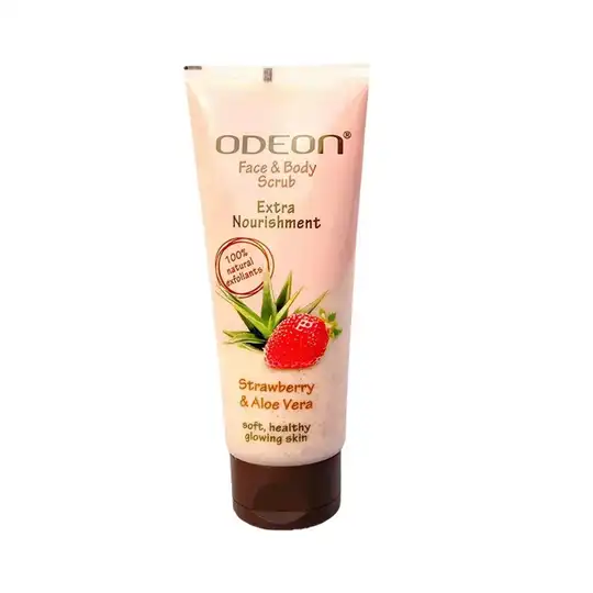 ODEON Strawberry & Aloe Vera Face and Body Scrub - (100ml)