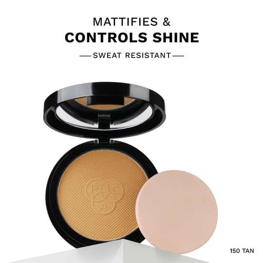 PAC Matte Touch Compact Powder Buildable Coverage Lightweight Sweat Resistant - 150 Tan (12 g)