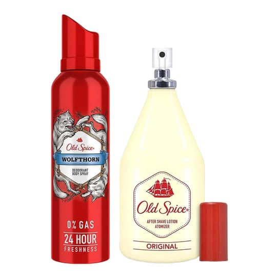 Old Spice After Shave Lotion Smell Like A Man & No Gas Deo Body Spray Perfume For Men Combo