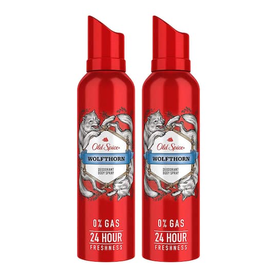 Old Spice Wolfthorn No Gas Deo Body Spray Perfume For Men (140 ml) Combo