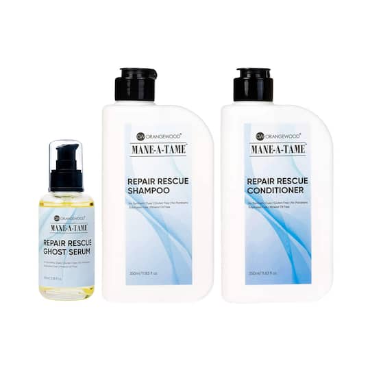 Orangewood Mane-A-Tame Repair Rescue Shampoo, Conditioner and Ghost Serum (800 ml) Combo