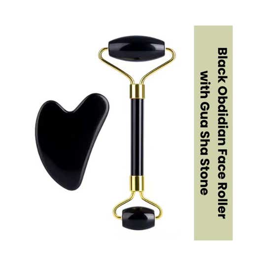 SEMINO Pearl White Gua Sha Facial Tools Set - Black (2 pcs)