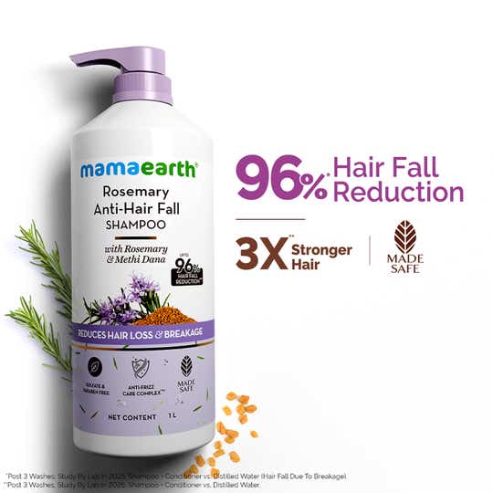 Mamaearth Rosemary Anti-Hair Fall Shampoo with Rosemary & Methi Dana (1000 ml)