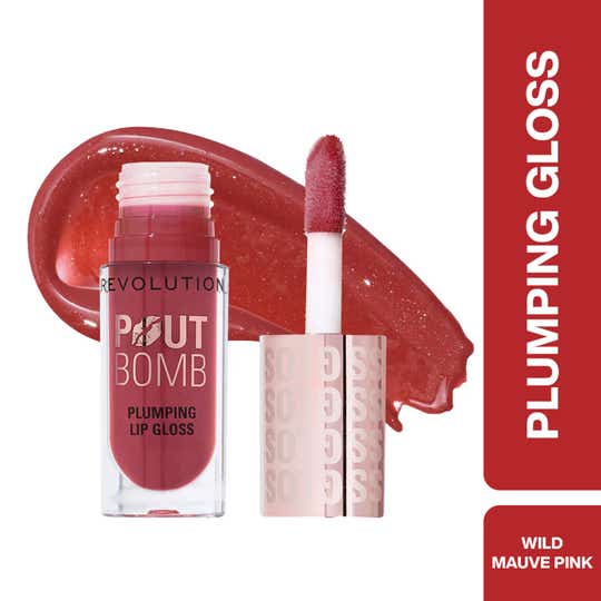 Makeup Revolution Pout Bomb Plumping Gloss - Wild Mauve Pink (4.6 ml)