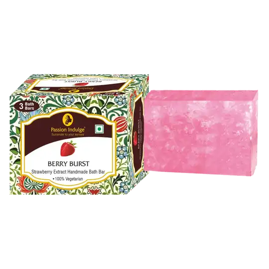 Passion Indulge Berry Burst Handmade Bath Bar Soap - Pack Of 3 (100 gm Each)