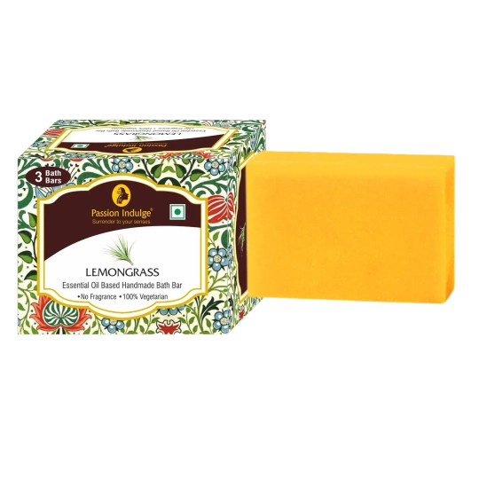 Passion Indulge Lemongrass Handmade Bath Bar Soap - Pack Of 3 (100 gm Each)