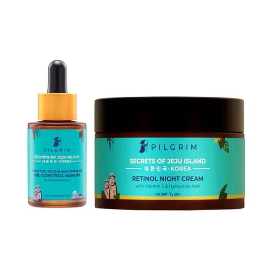 Pilgrim Squalane Glow Moisturizer & Pilgrim Salicylic Acid & Niacinamide Oil Control Serum Combo