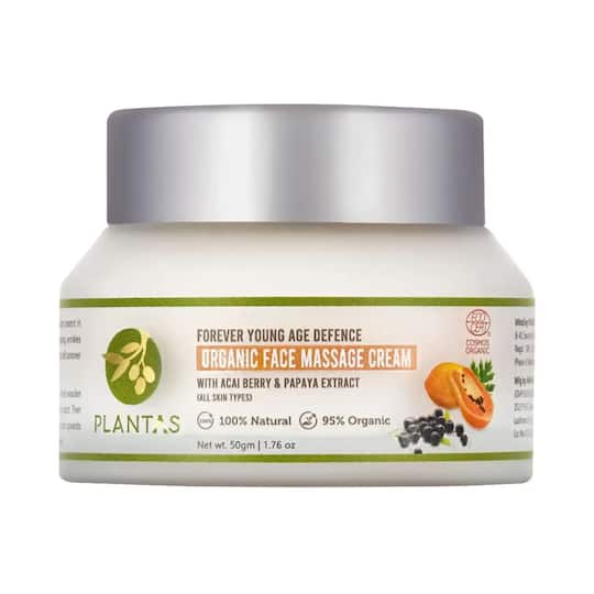 PLANTAS Forever Young Age Defence Organic Face Massage Cream - (50g)