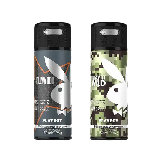 Playboy Hollywood + Wild Deo New Combo Set for Men (2Pcs)