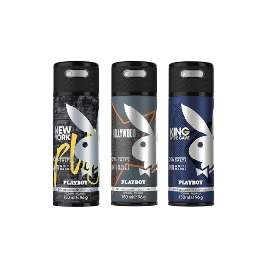 Playboy King, New York + Hollywood Deo New Combo Set for Men (2Pcs)