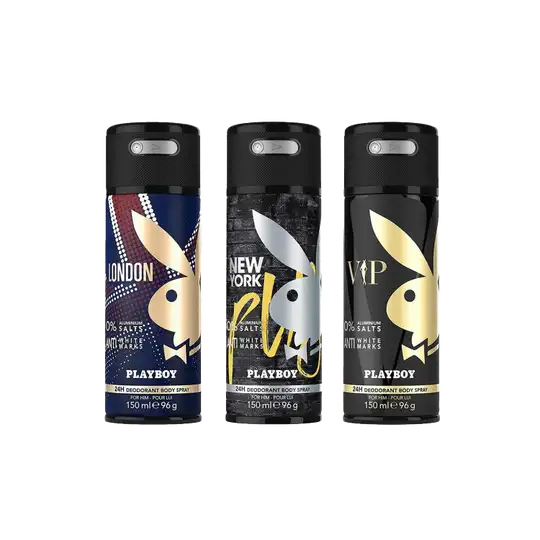 Playboy VIP + London + New York Deo New Combo Set for Men (3Pcs)