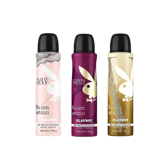 Playboy Sexy + Queen + VIP Deo New Combo Set for Men (3Pcs)
