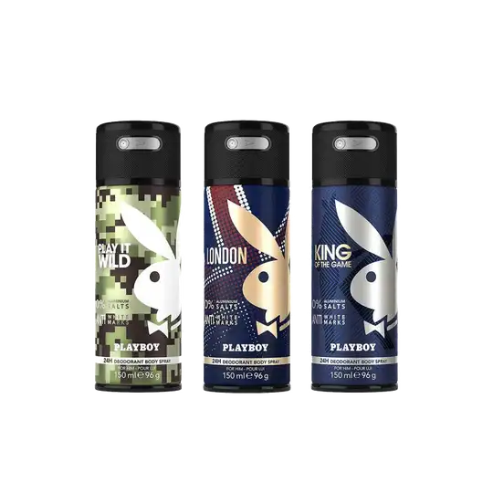 Playboy Wild + London + King Deo New Combo Set for Men (3Pcs)