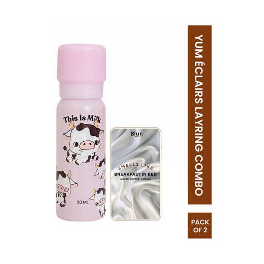 Blur India Layering Combo - Milkshake's Yum Eclairs EDP & Breakfast in Bed Solid Perfume (2 pcs)