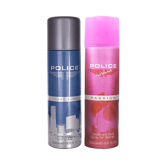 Police Light Blue + Passion Femme Deodorant (Pack of 2)