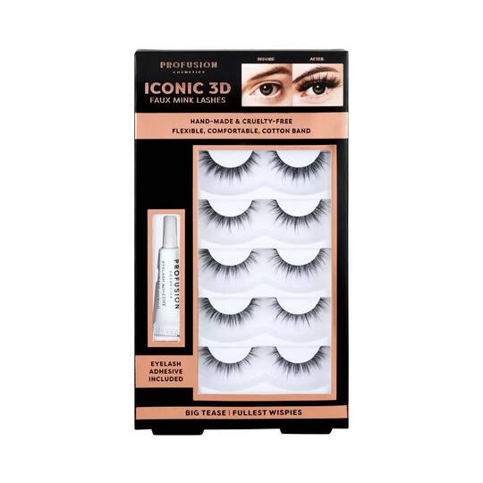 Profusion Cosmetics Iconic 3D Mink Eyelashes - Big Tease (6 Pcs)