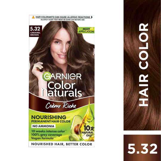 Garnier Color Naturals Creme Hair Color - Shade 5.32 Caramel Brown (70ml + 60g)