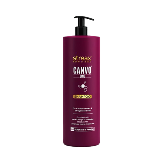 Streax Professional Canvoline Shampoo, Straightened Hair Post Care with Kera-Change Complex (1000 ml)