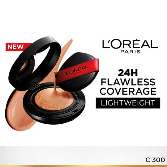 L'Oreal Paris Infallible Cushion Foundation 24Hr Full Coverage Glass-Skin Finish - ShadeC300 (11 g)