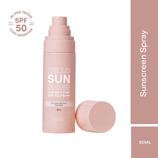 Tira Hello Sunshine Sunscreen Spray SPF 50 PA+++, Daily Sunscreen For All Skin Types (80 ml)