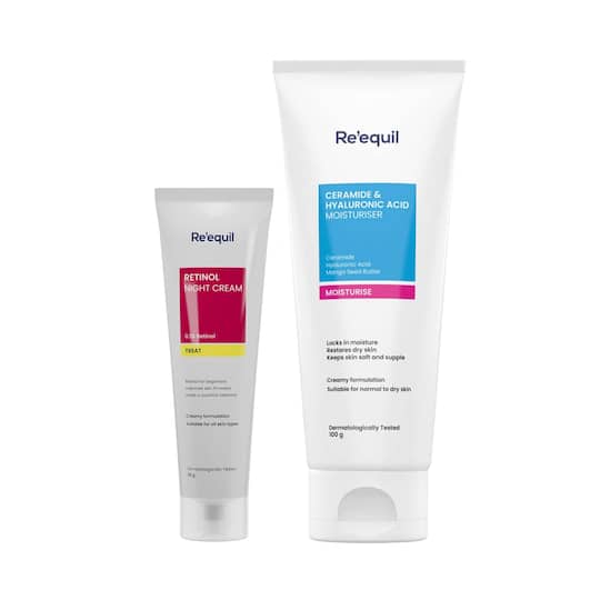 Re'equil Retinol Night Cream (30 g) & Ceramide Moisturizer (100 g) Combo