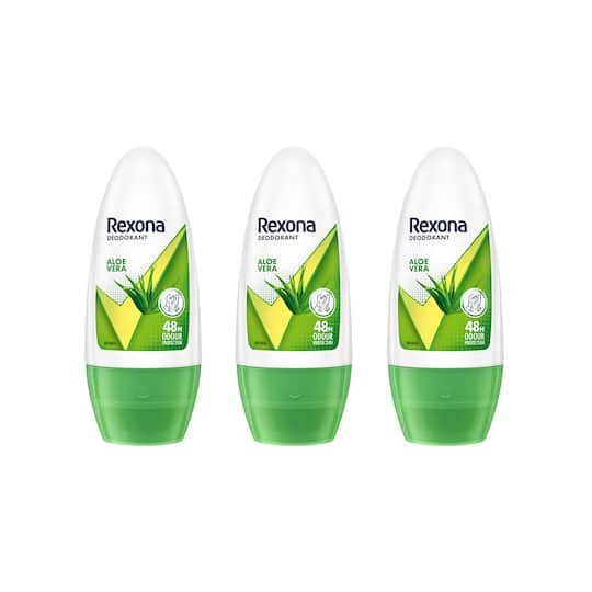 Rexona Aloe Vera Underarm Roll On Deodorant For Women, Pack Of 3 (50 ml) Combo