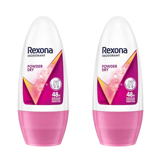Rexona Powder Dry Underarm Roll On Deodorant For Women - Pack Of 2 Combo
