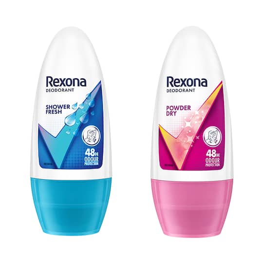 Rexona Shower Fresh & Rexona Powder Dry Underarm Roll On Deodorant For Women Pack Of 2 Combo