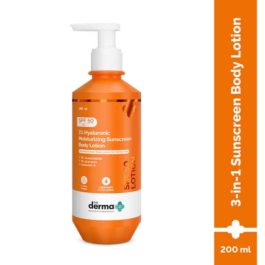 The Derma Co 1% Hyaluronic Moisturizing Sunscreen Body Lotion (200 ml)
