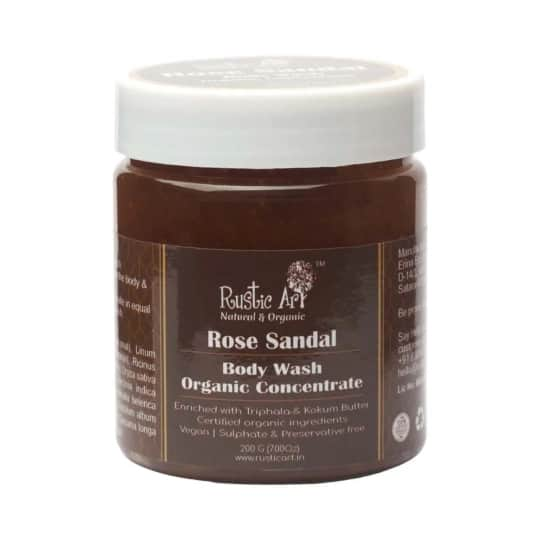 Rustic Art Organic Concentrate Rose Sandal Body Wash (200g)