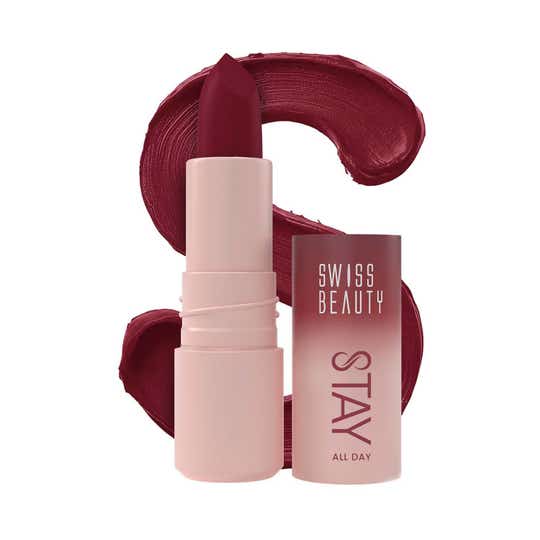 Swiss Beauty Stay All Day Lipstick with Vitamin E & Shea Butter - 12 Juicy (4 g)