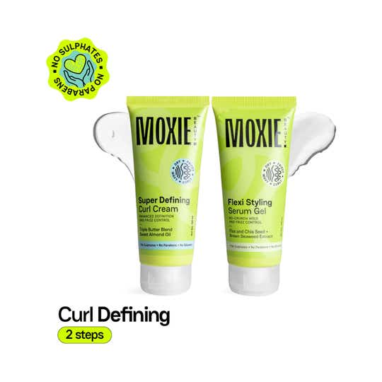 Moxie Beauty Curly Vibe Setter Duo - Defining Curl Cream & Flexi Styling Serum Gel for Curly Hair