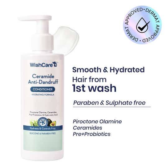 WishCare Ceramide Anti Dandruff Conditioner for Dry & Frizzy Hair Controls & Add Shine (200 ml)