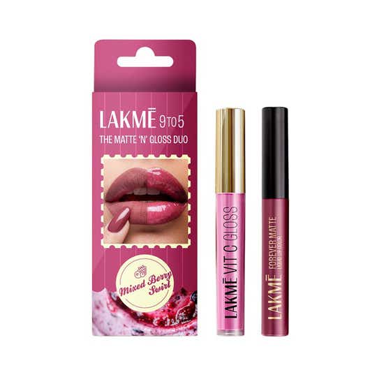 Lakme Liquid Lipstick + Gloss Kit - Pink (2 pcs)