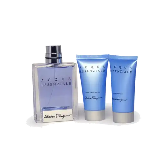 Salvatore Ferragamo Acqua Essenziale Set: Eau de Toilette100ml, Shampoo and Shower Gel 50ml, After Shave Balm 50ml - 4 Pcs