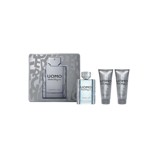 Salvatore Ferragamo Uomo Casual Life Gift Set: Eau de Toilette100ml, Shampoo and Shower Gel 100ml, After Shave Balm 100ml - 4 Pcs