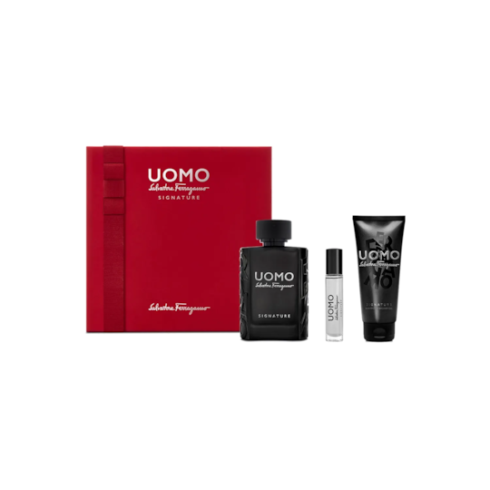 Salvatore Ferragamo Uomo Signature Eau de Parfum Holiday Kit: Eau De Parfum 100ml, 100ml Shampoo Shower Gel, 10ml P.Sp - 3 Pcs