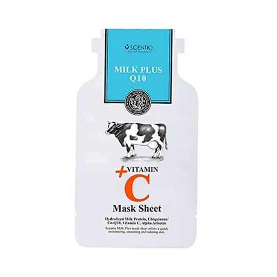 SCENTIO Milk Plus Q10 Plus Vitamin C Organic Sheet Mask (25ml)