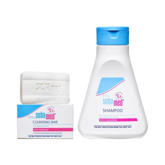 SebaMed Baby Children Shampoo (150 ml) & Baby Cleansing Bar (100 g) Combo