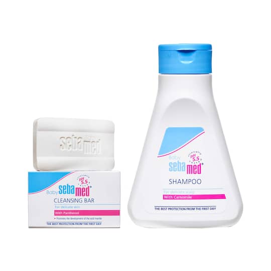 SebaMed Baby Children Shampoo (150 ml) & Baby Cleansing Bar (100 g) Combo